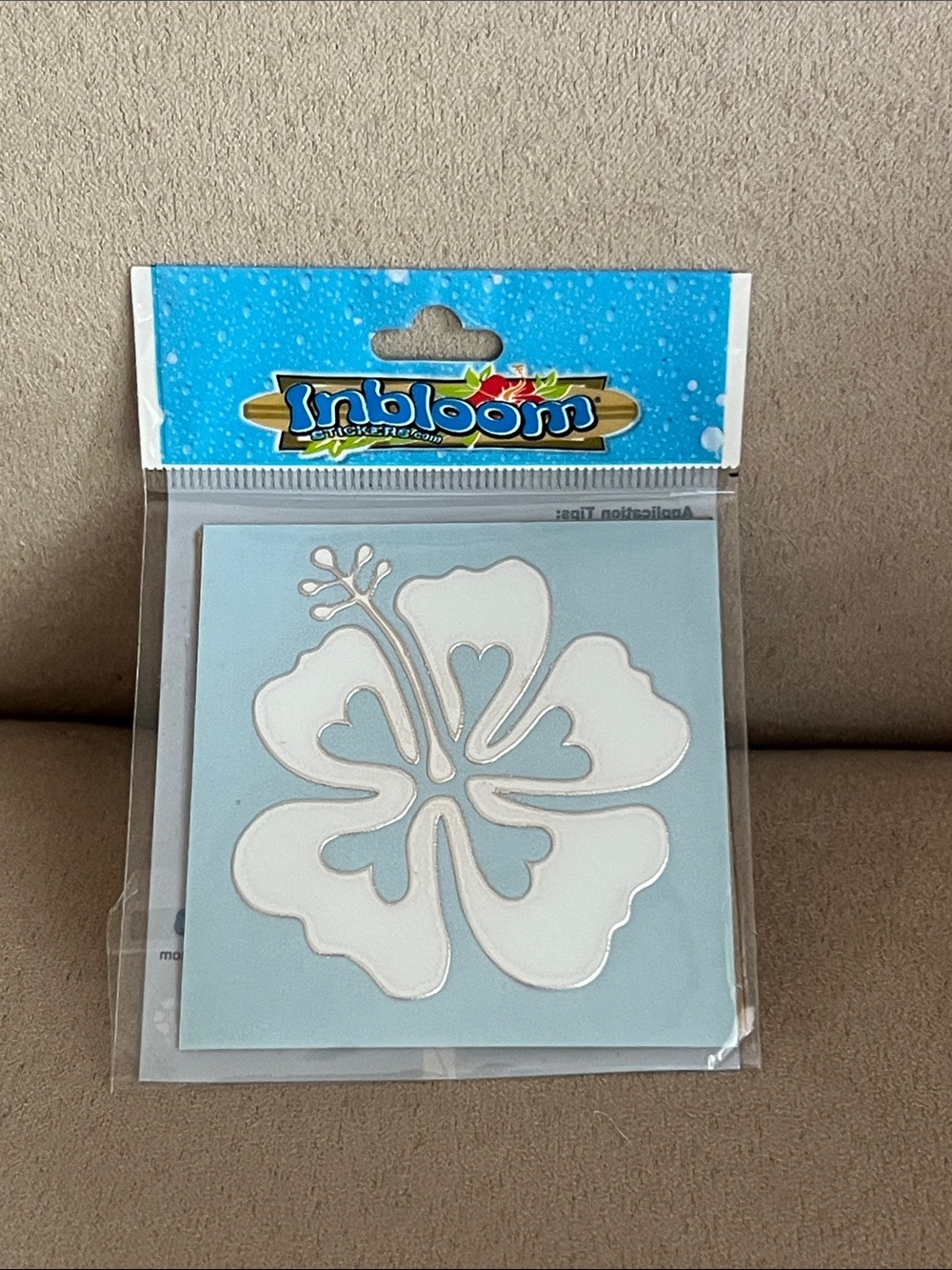 NEW Inbloom White Hibiscus Love Decal
